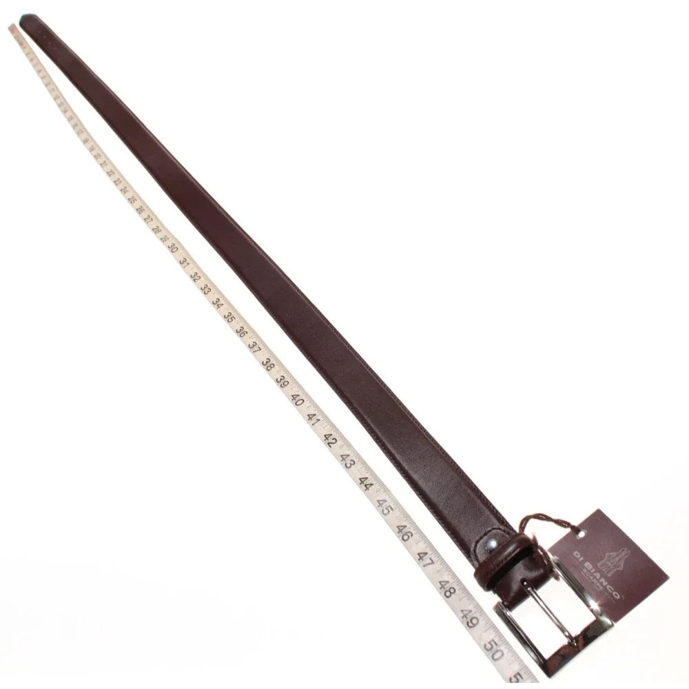 Di Bianco NWT Cut to Size Dress Belt In Solid Brown Leather One Size